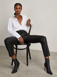 Set Straight Leather Pant